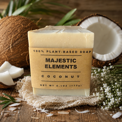 COCONUT: 100% Plant-Based Oils Coconut Milk Handmade Vegan Artisan Soap