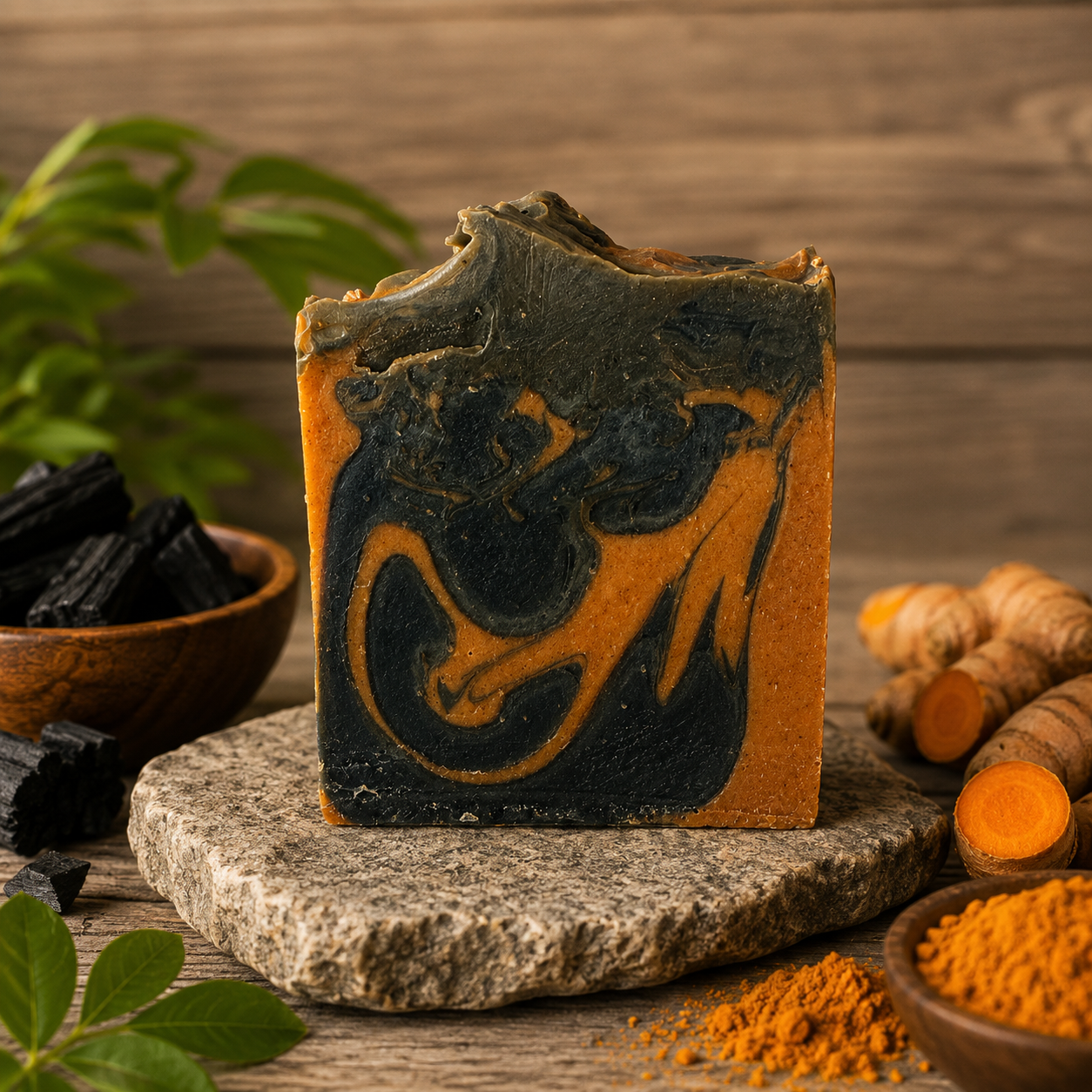Unscented Charcoal and Turmeric Deep Cleansing Tallow Handmade Soap