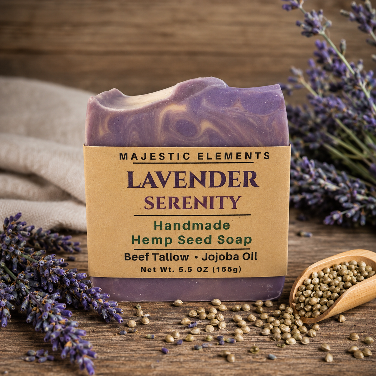LAVENDER: Hemp Seed + Tallow Handmade Soap