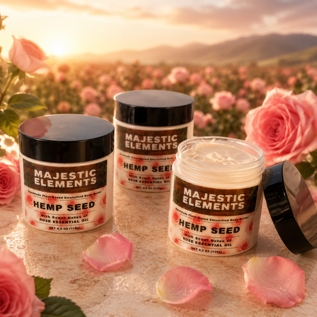 Rose Handcrafted Hemp Seed Emulsified Body Butter Body Cream