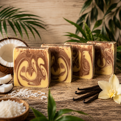 COCONUT VANILLA: Handmade Tallow, Aloe, and Milk Conditioning Artisan Soap