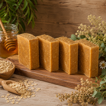 UNSCENTED: Honey And Oatmeal Handmade Gentle Soap