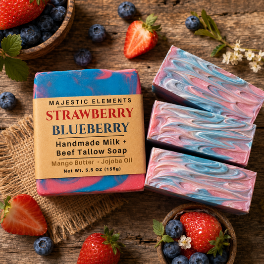 STRAWBERRY BLUEBERRY: Handmade Tallow + Milk Soap