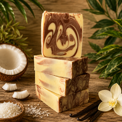 COCONUT VANILLA: Handmade Tallow, Aloe, and Milk Conditioning Artisan Soap