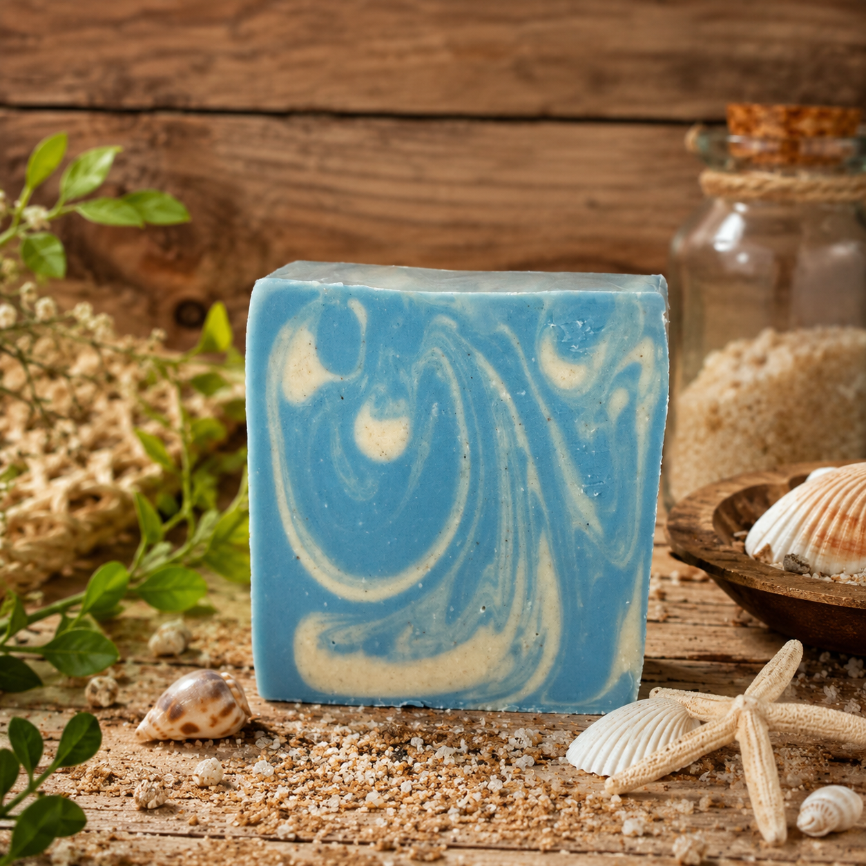 OCEAN BREEZE: Exfoliating Beef Tallow Handmade Artisan Sand Soap
