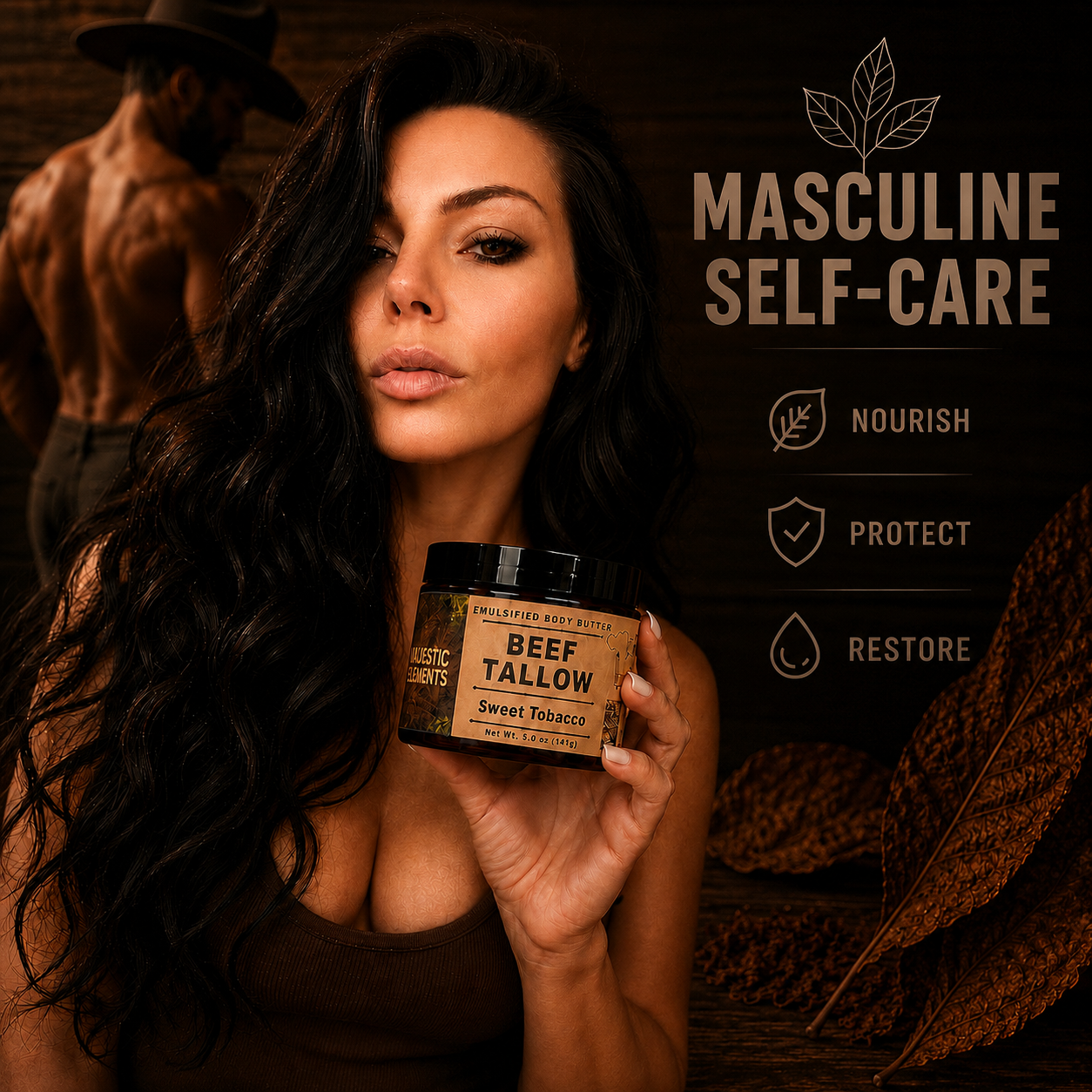 SWEET TOBACCO: Beef Tallow Masculine Body Butter Body Cream