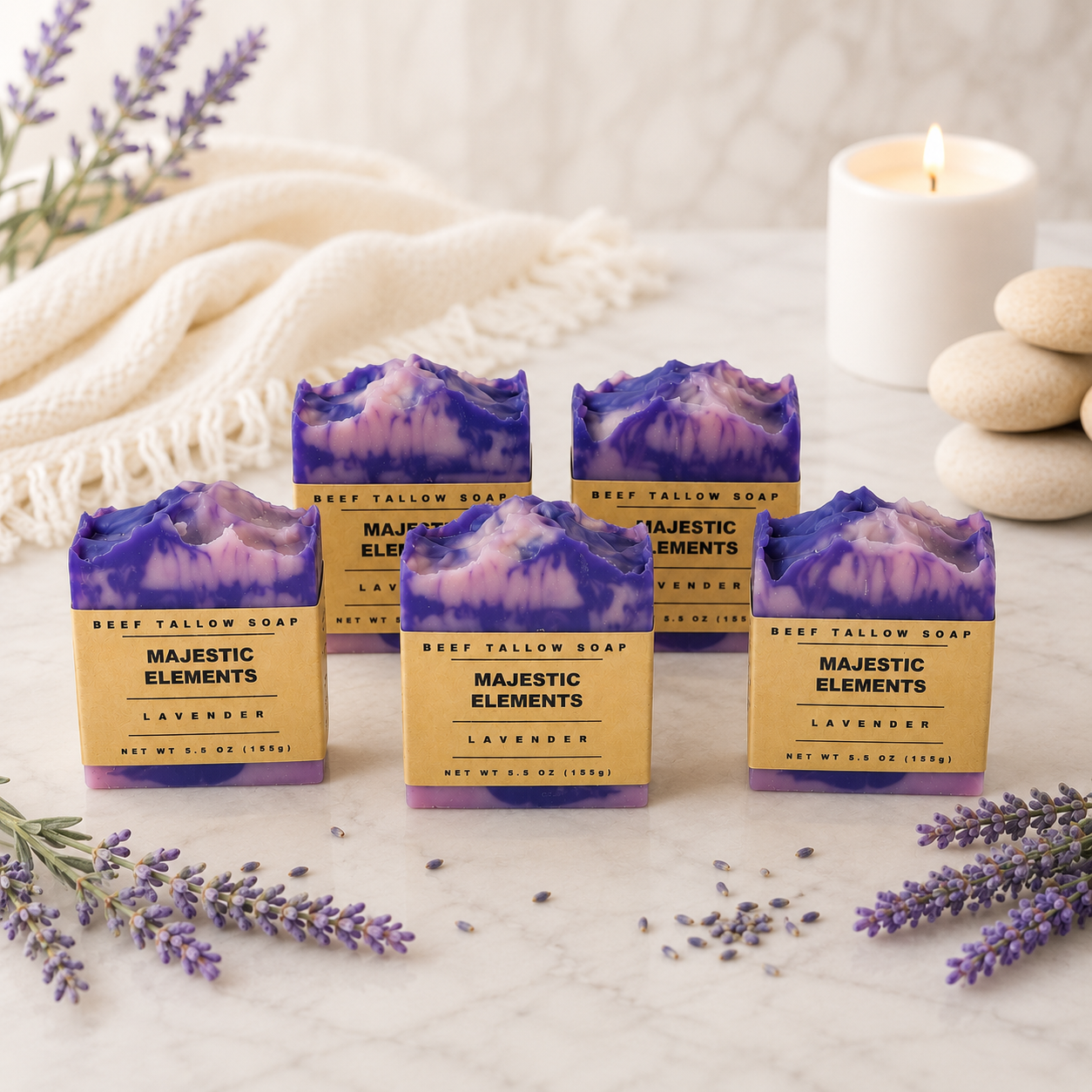 Lavender Scented Beef Tallow Artisan Soap