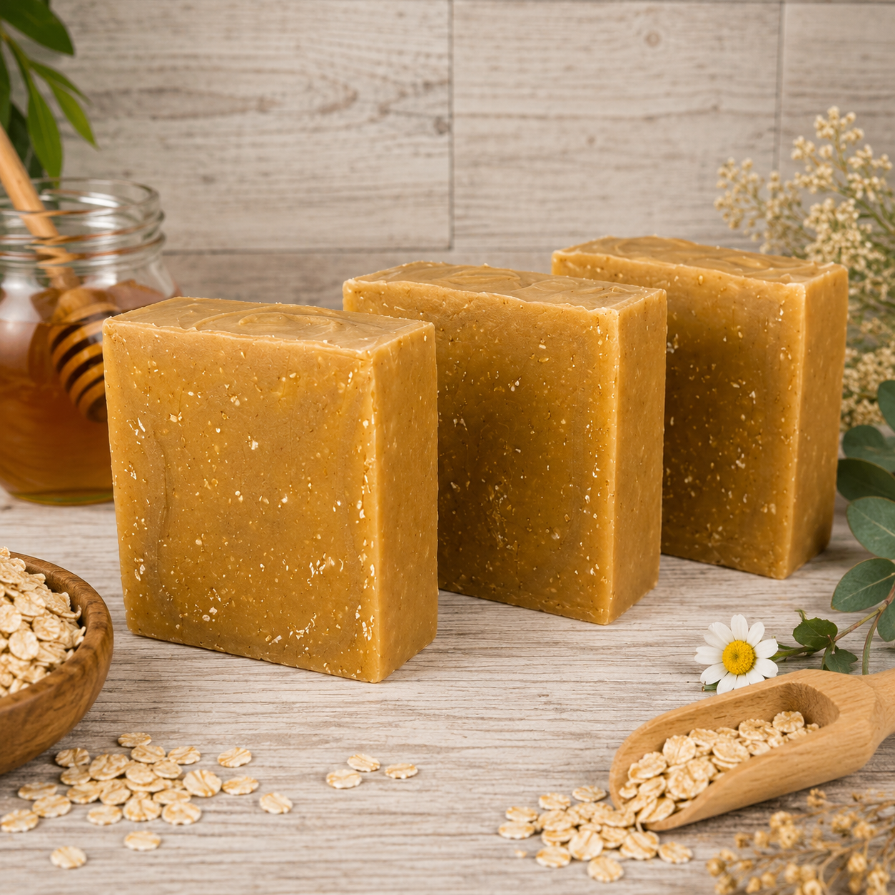 UNSCENTED: Honey And Oatmeal Handmade Gentle Soap