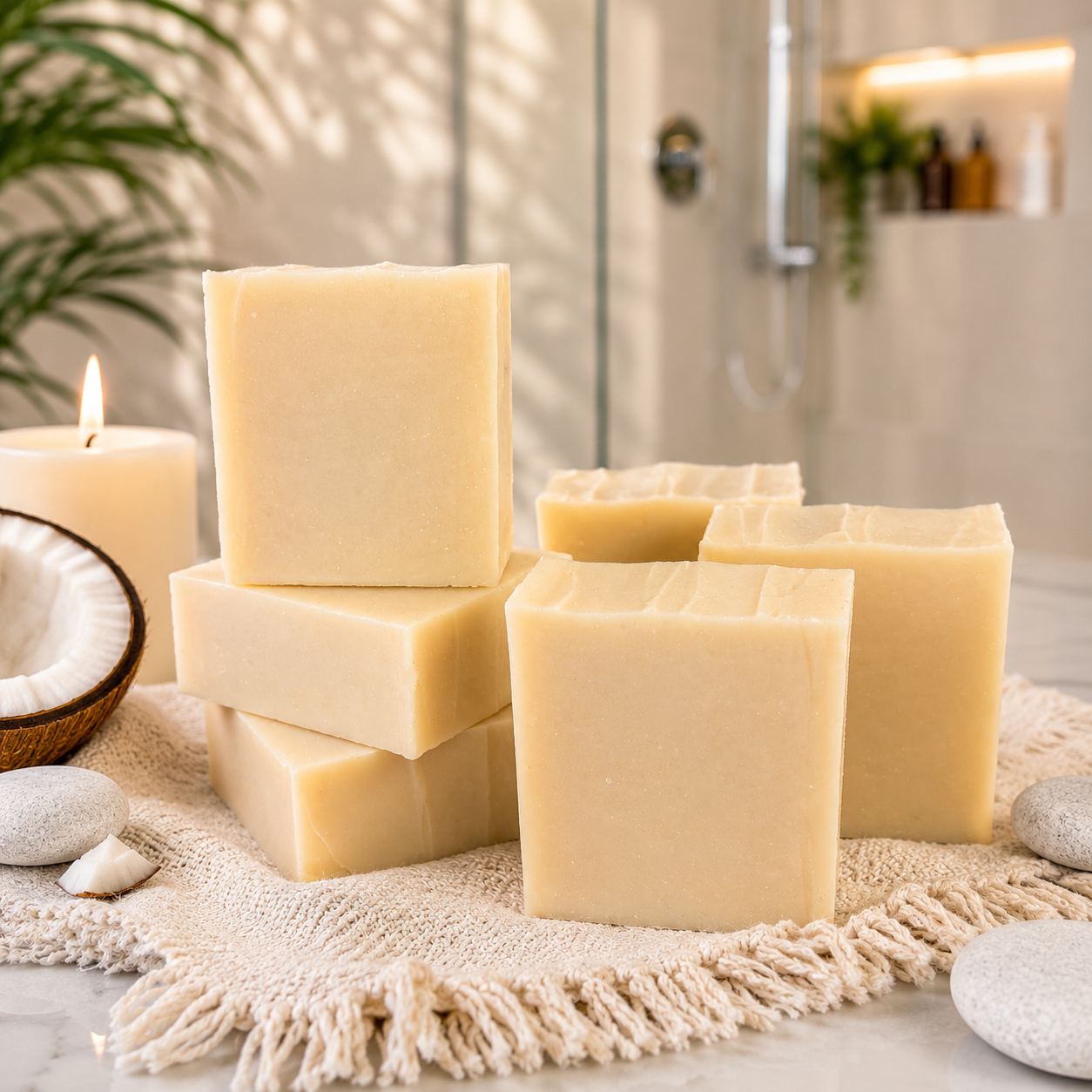 Coconut Scented Shea Butter Handcrafted Soap