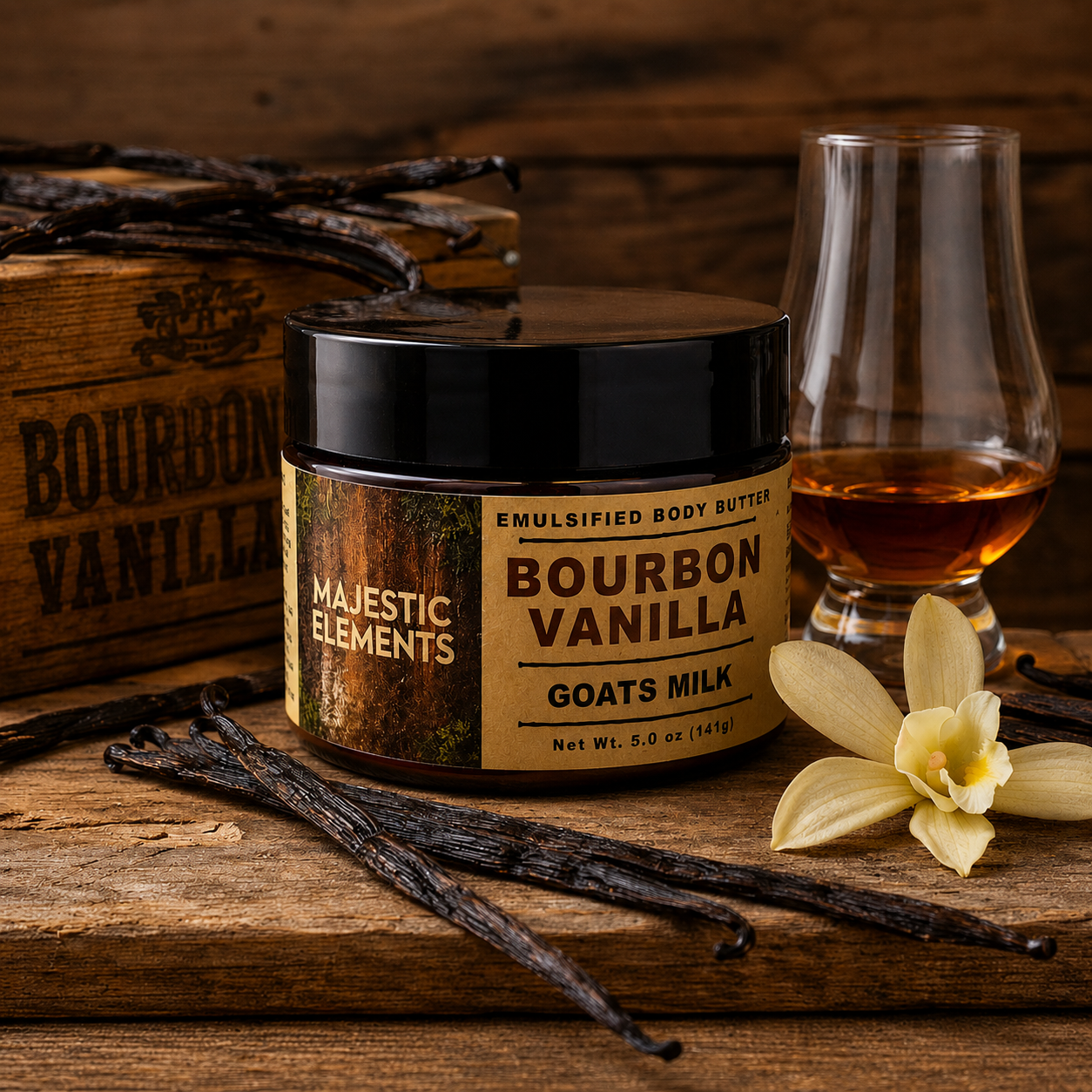 BOURBON VANILLA: Goats Milk Masculine Body Butter Body Cream