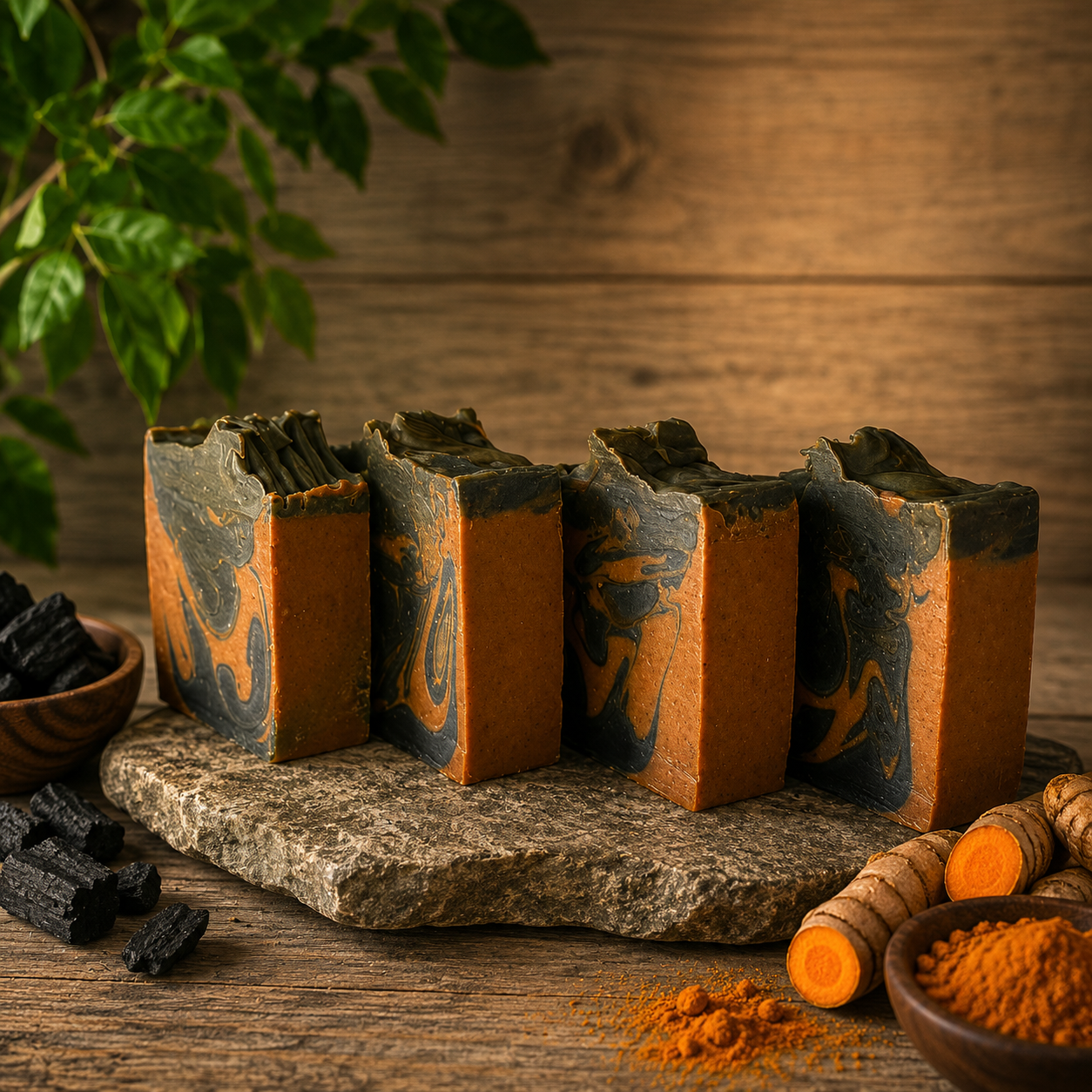 Unscented Charcoal and Turmeric Deep Cleansing Tallow Handmade Soap