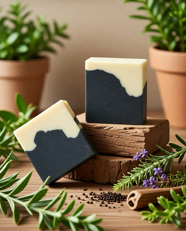 Coconut Vanilla Charcoal BeefTallow Handmade Soap