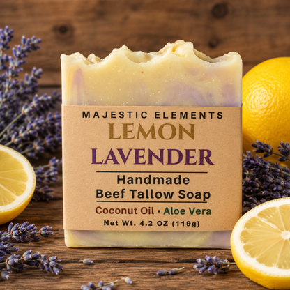 LEMON LAVENDER: Tallow + Milk Handmade Soap