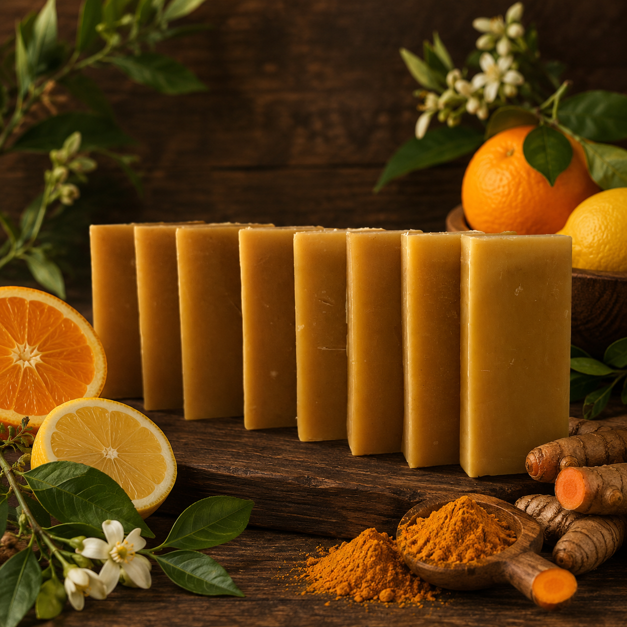 LEMON ORANGE: Goats Milk and Turmeric Pigment-Free Handmade Mini Soap