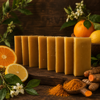 LEMON ORANGE: Goats Milk and Turmeric Pigment-Free Handmade Mini Soap