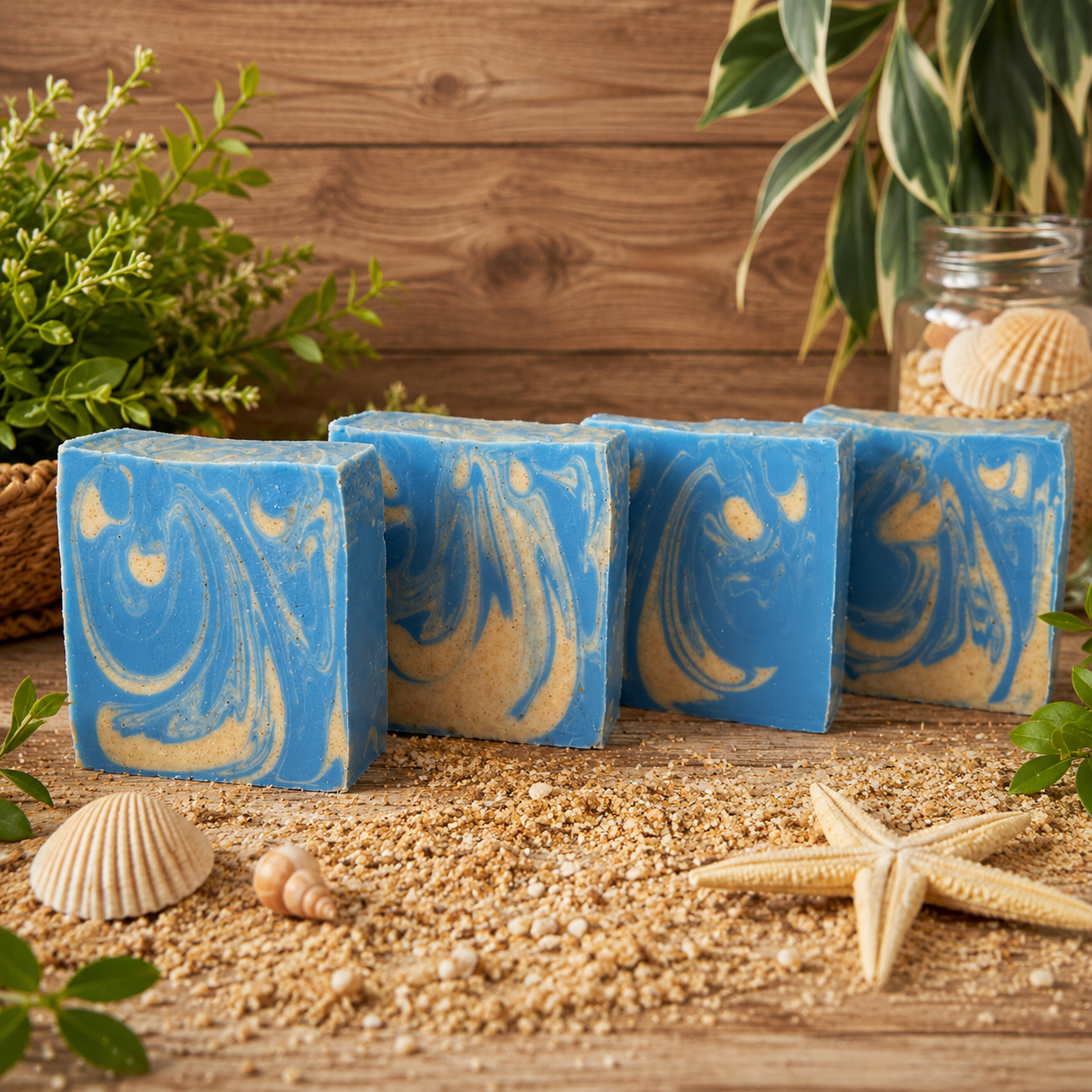 OCEAN BREEZE: Exfoliating Beef Tallow Handmade Artisan Sand Soap