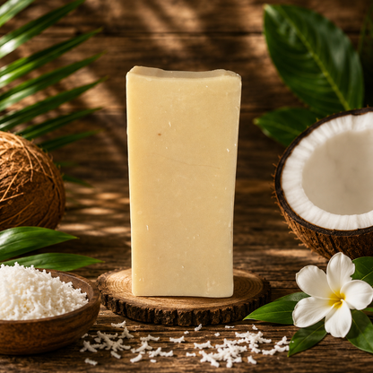 COCONUT: 100% Plant-Based Oils Coconut Milk and Shea Butter Handcrafted Vegan Mini Cleansing Soap