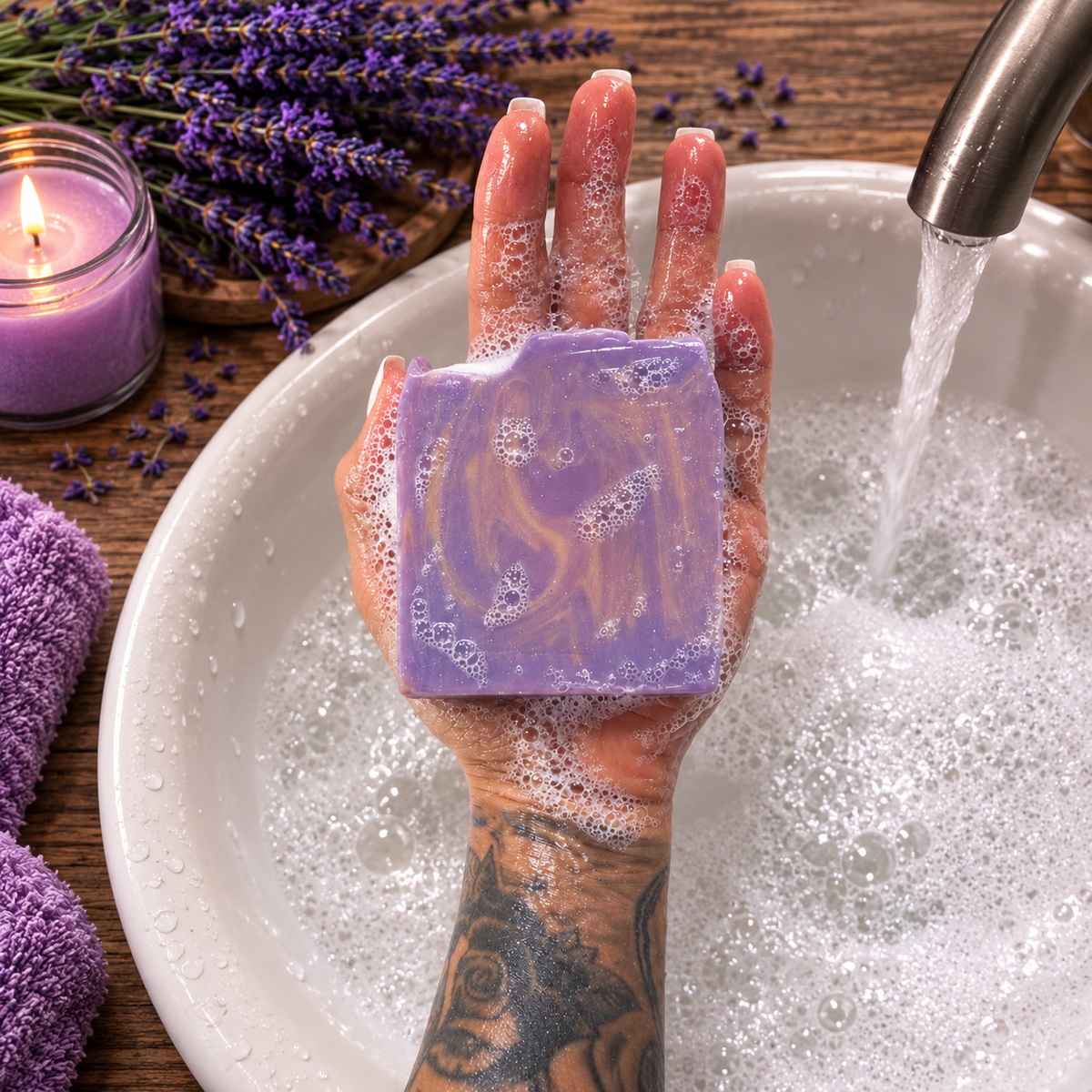 LAVENDER: Hemp Seed + Tallow Handmade Soap