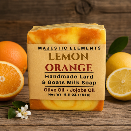 LEMON ORANGE: Goats Milk And Turmeric Handmade Artisan Soap