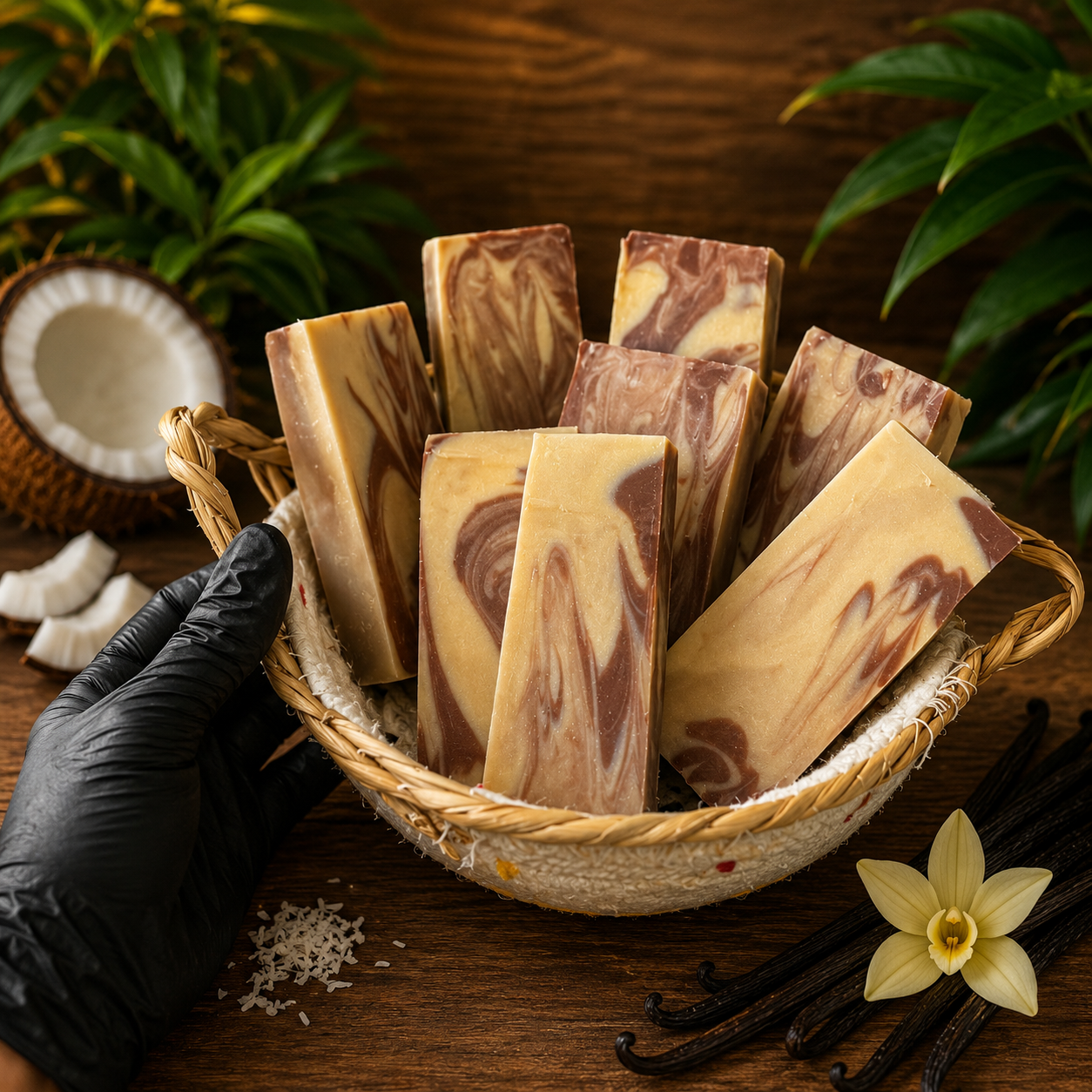 COCONUT VANILLA: Handmade Tallow Aloe and Milk Conditioning Mini Soap