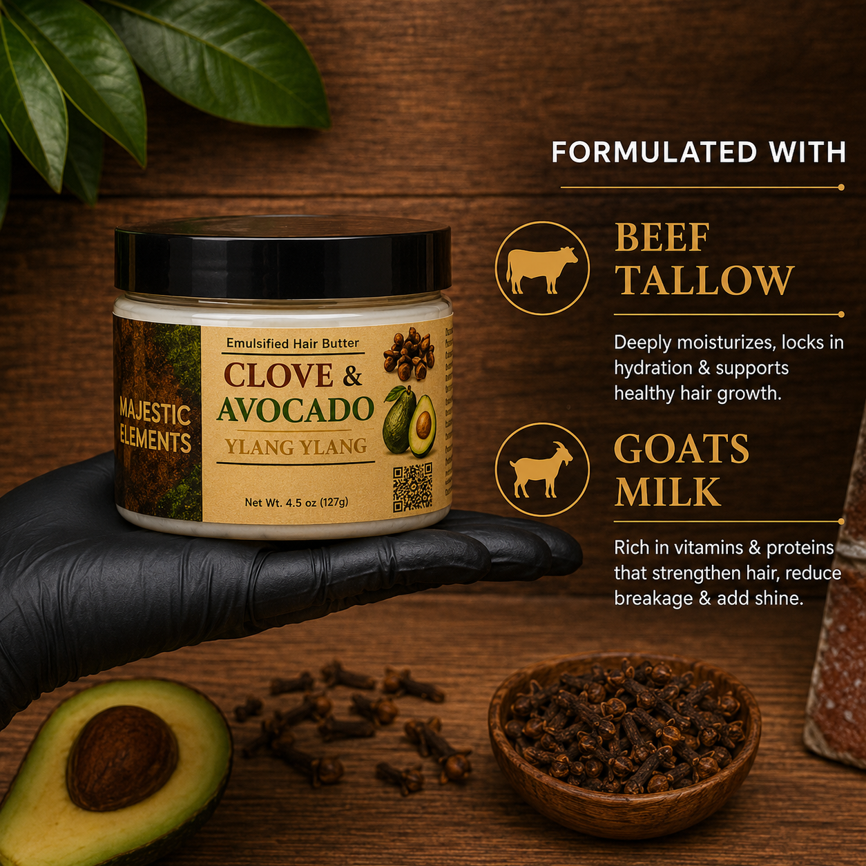 CLOVE & AVOCADO: Handmade Ylang Ylang Hair Butter