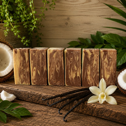 COCONUT VANILLA: Handmade Tallow, Aloe, and Milk Conditioning Sample Soap