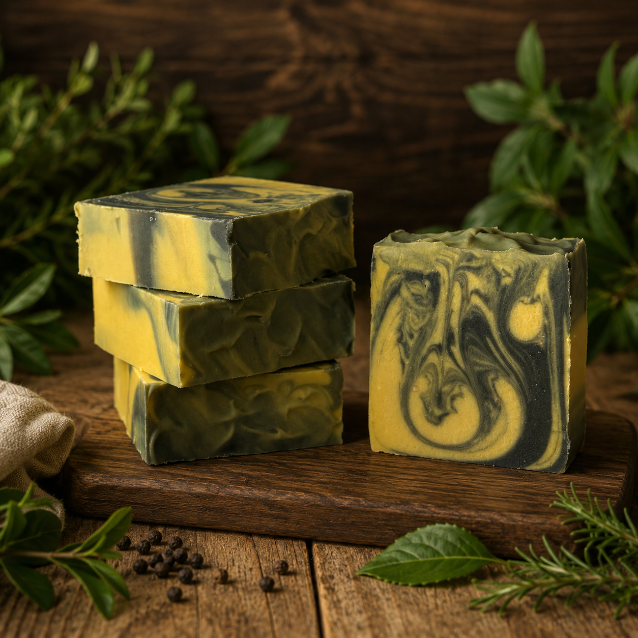 Bay Rum & Black Pepper Handmade Exfoliating Tallow and Milk Masculine Soap