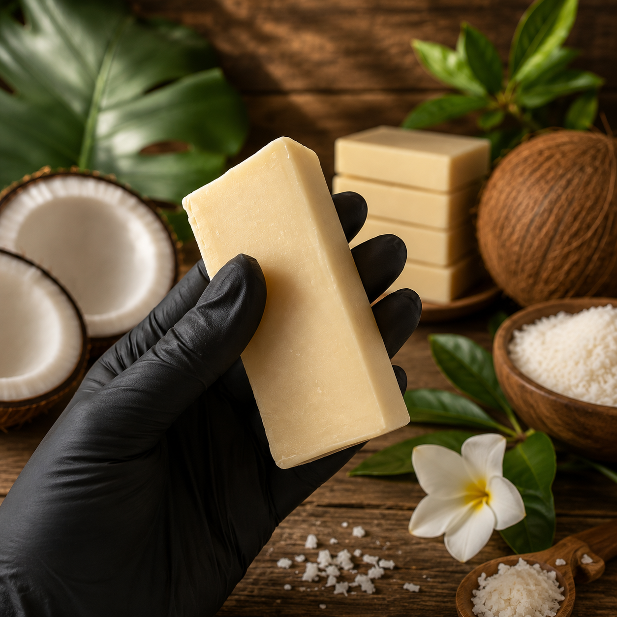 COCONUT: 100% Plant-Based Oils Coconut Milk and Shea Butter Handcrafted Vegan Mini Cleansing Soap