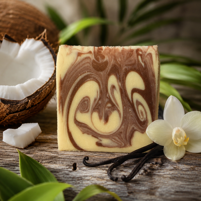 COCONUT VANILLA: Handmade Tallow, Aloe, and Milk Conditioning Artisan Soap