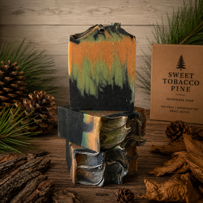 Sweet Tobacco Pine Handmade Masculine Beef Tallow Cleansing Soap