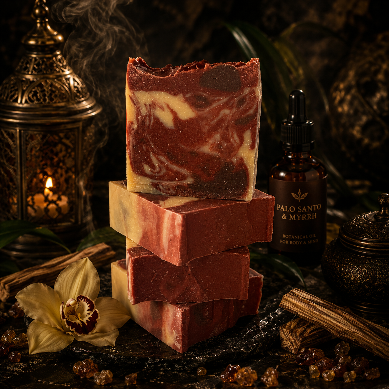 Myrrh Palo Santo Handmade Babassu Oil and Tallow Soap