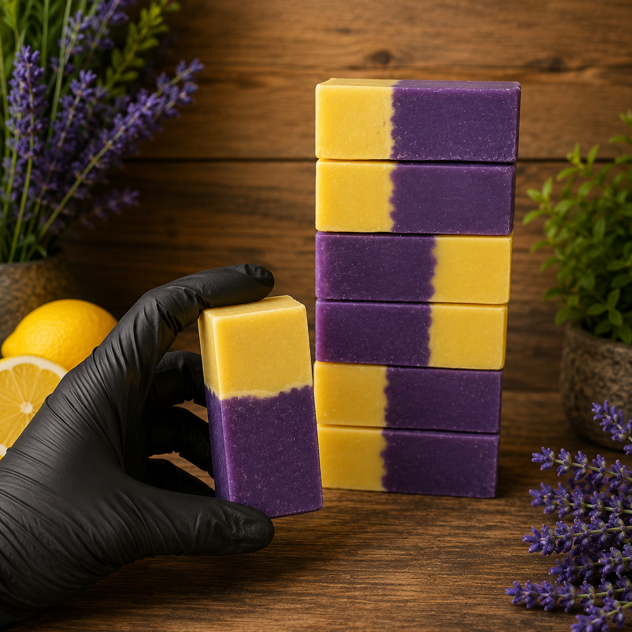 LEMON LAVENDER: Handmade Tallow and Milk Conditioning Sample Soap