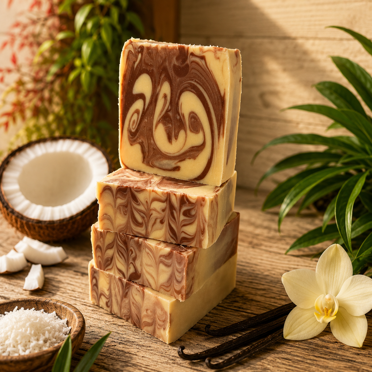 COCONUT VANILLA: Handmade Tallow, Aloe, and Milk Conditioning Artisan Soap