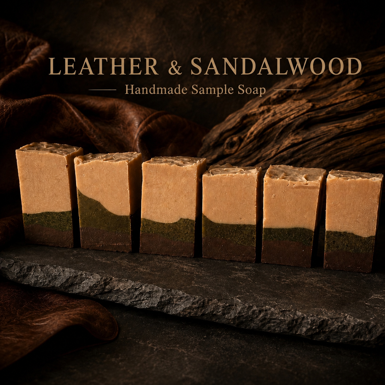 Leather & Sandalwood Handmade Conditioning Milk & Tallow Sample Soap