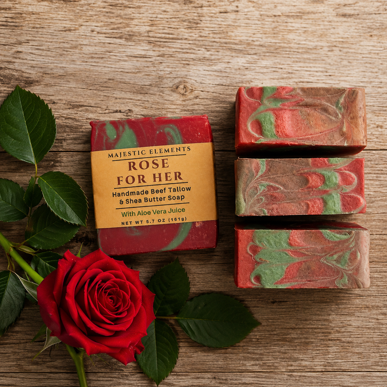 ROSE: Handmade Beef Tallow Natural Artisan Soap