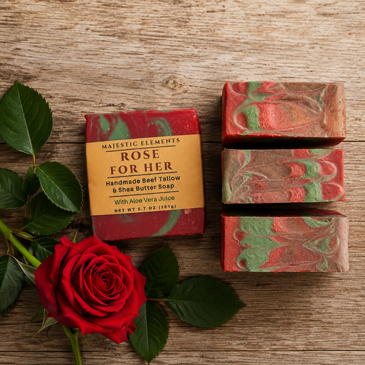 ROSE: Handmade Beef Tallow Natural Artisan Soap