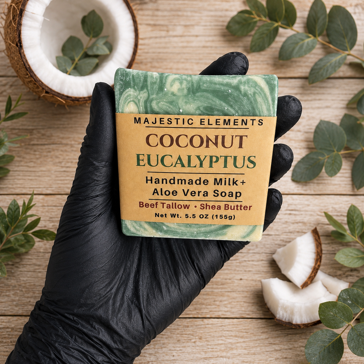 COCONUT EUCALYPTUS: Tallow + Milk Handmade Artisan Soap