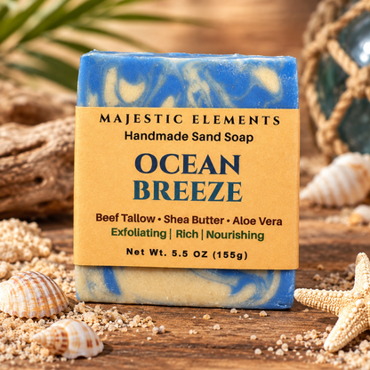 OCEAN BREEZE: Exfoliating Handmade Beef Tallow Soap