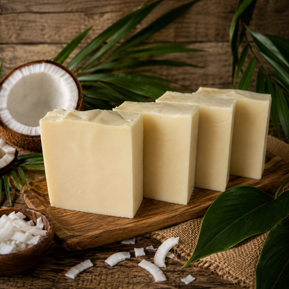 COCONUT: 100% Plant-Based Oils Coconut Milk Handmade Vegan Artisan Soap