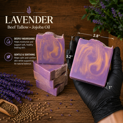 LAVENDER: Hemp Seed + Tallow Handmade Soap