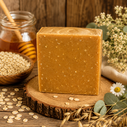UNSCENTED: Honey And Oatmeal Handmade Gentle Soap