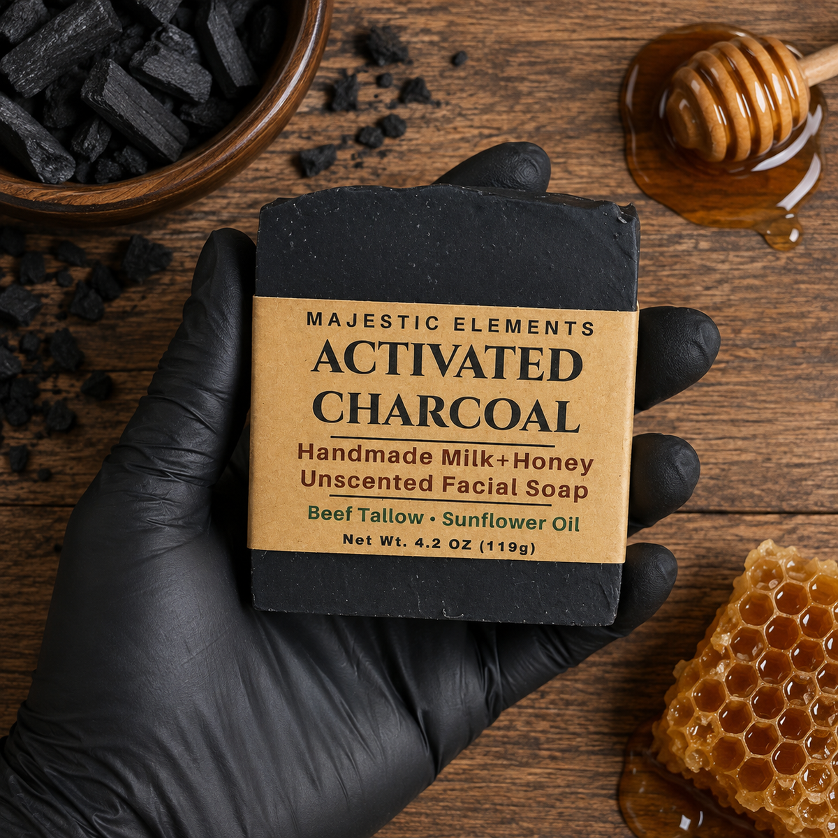 ACTIVATED CHARCOAL: Unscented Facial Soap