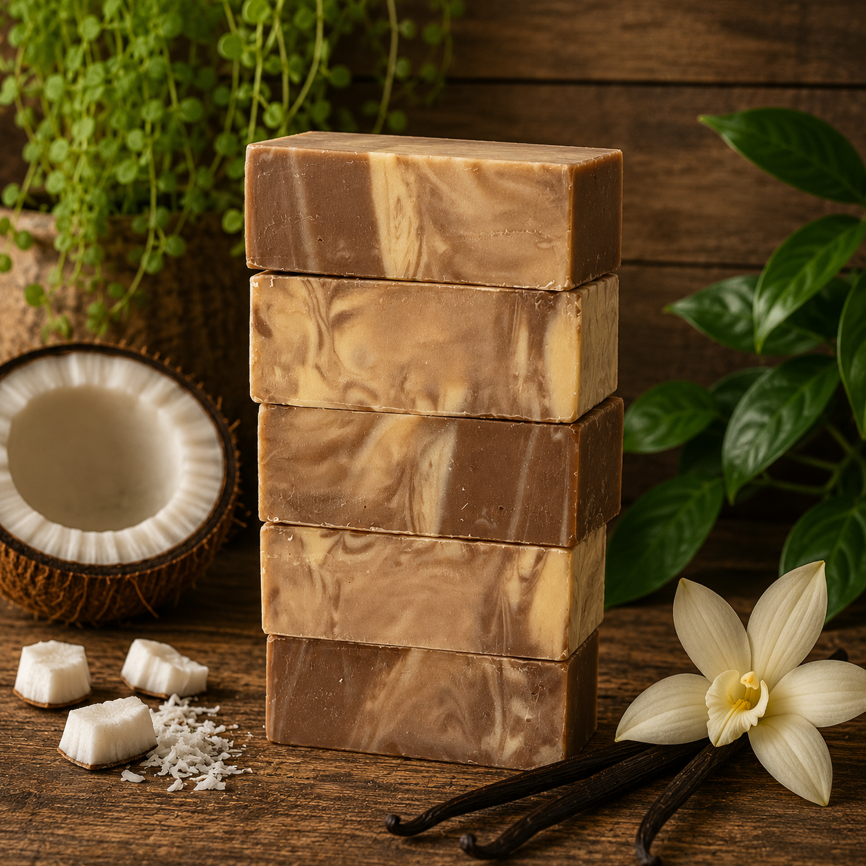 COCONUT VANILLA: Handmade Tallow, Aloe, and Milk Conditioning Sample Soap