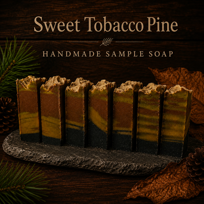 Sweet Tobacco Pine Handmade Beef Tallow and Milk Masculine Cleansing Sample Soap