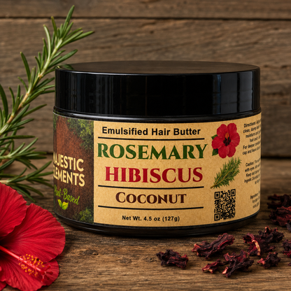 ROSEMARY & HIBISCUS: Handmade Coconut Scented Hair Butter